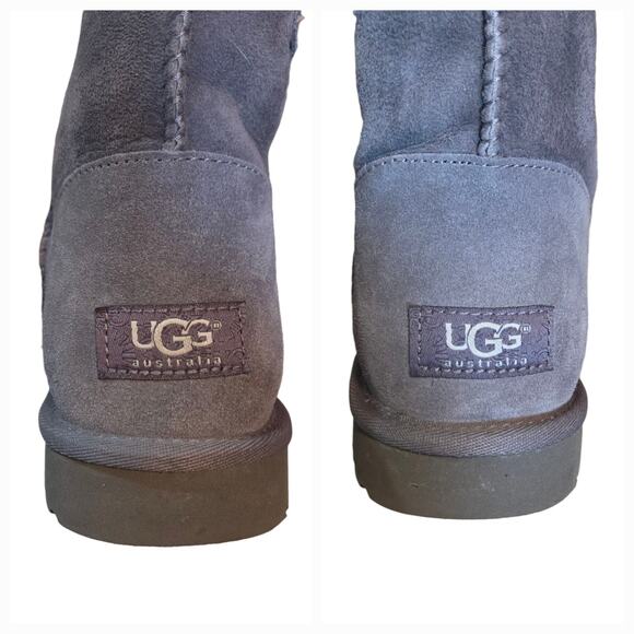 UGG Australia Baily Button Triplet Tall Boots in gray. Size 9 Suede Sheepskin - Picture 6 of 12